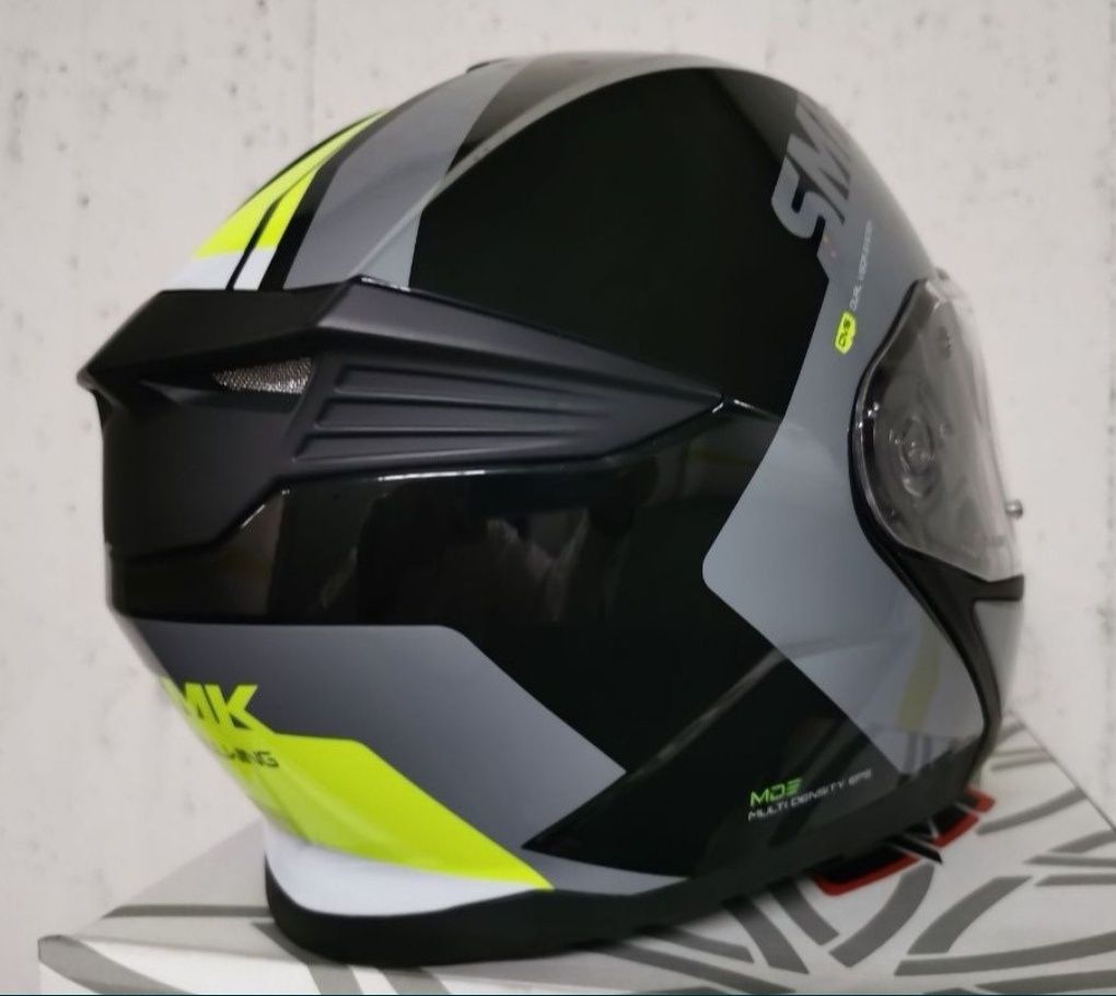 Capacete Modular SMK Kresto Cinza/ Preto/ Fluor ( NOVOS )