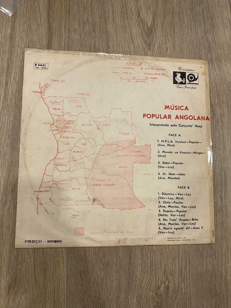 Disco Vinil Conjunto N'Zaji - Música Popular Angolana