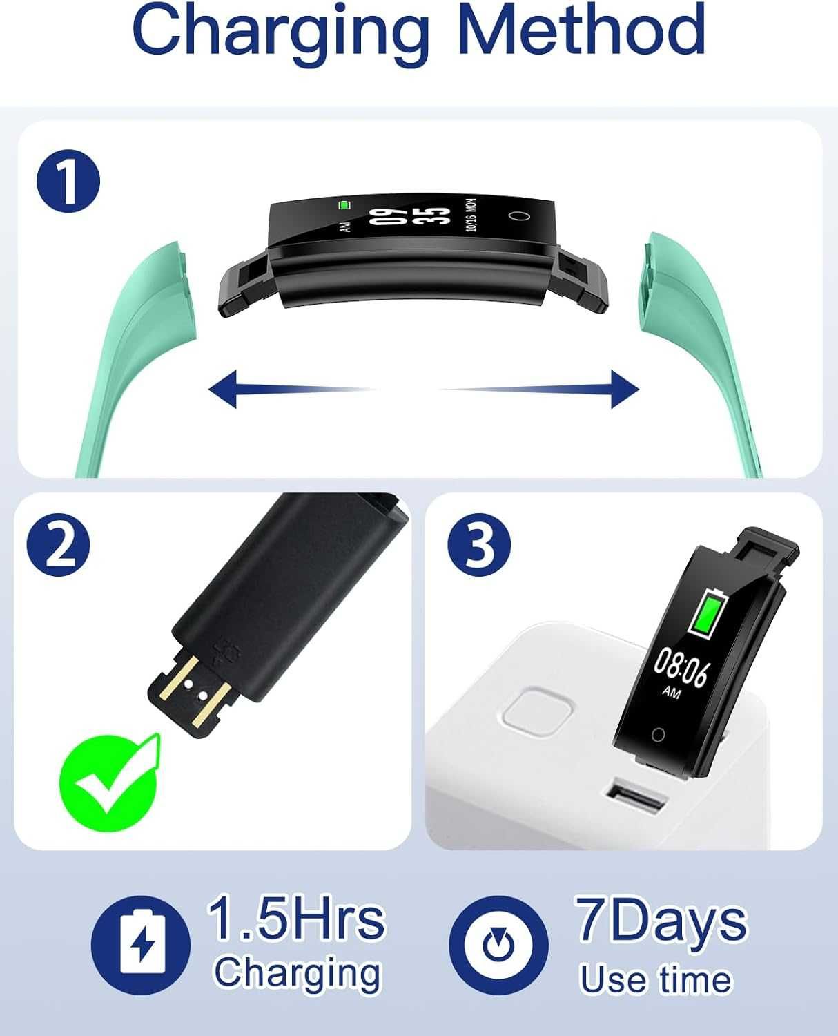 GRV Zegarek z Krokomierzem Bez Bluetooth, Monitor Snu/Kalorii, zielony
