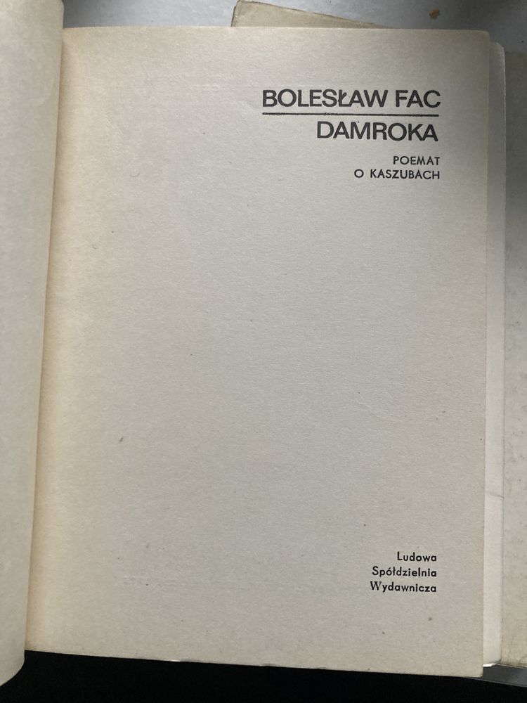 Książka pt,,Damroka”Bolesław Fac 1973 rok stan db