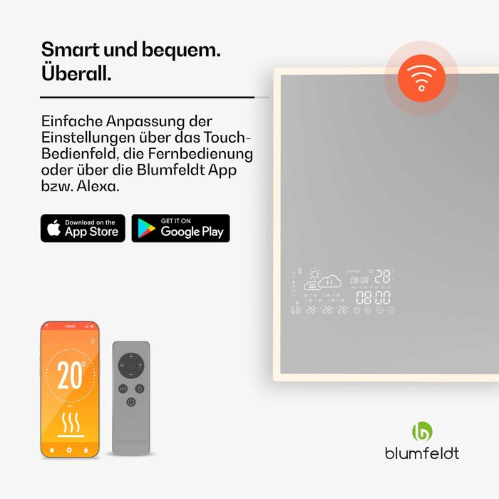Зеркало-обогреватель смарт Blumfeldt ReflectiHeat Smart 60x100cm