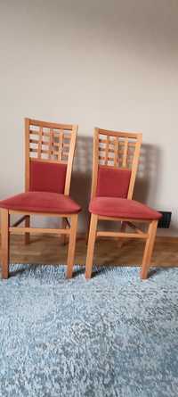 2 szt Krzesła tapicerowane i drewno