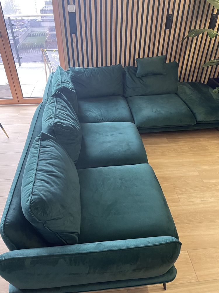 Narożnik Sofa Kanapa Butelkowa Zieleń Agata Meble PORTIMAO