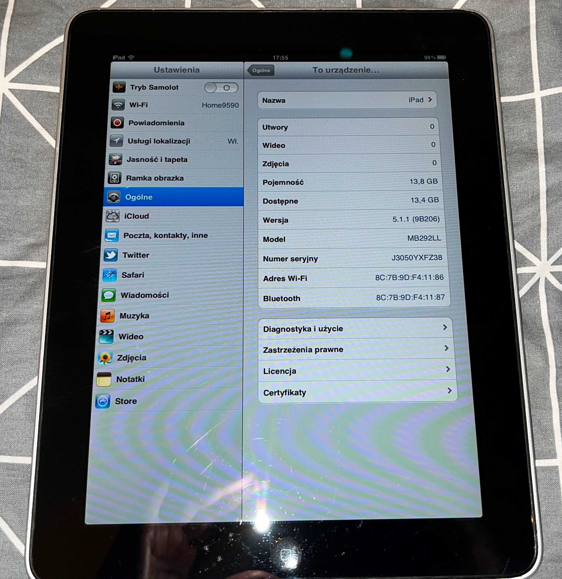 Apple iPad A1219 I-generacji 2010 sprawny bez blokad