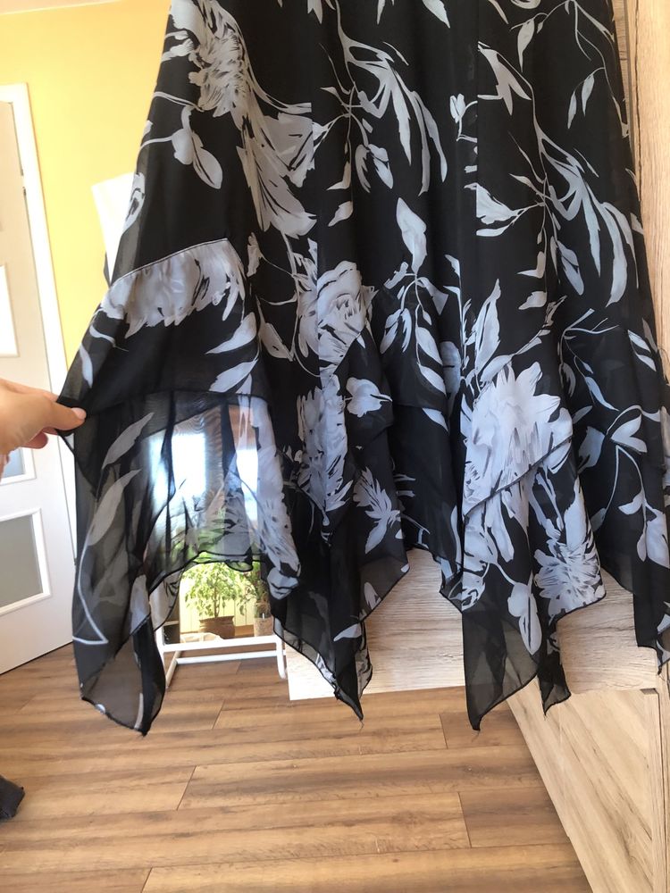 Czarno-siwa sukienka rozmiar 42