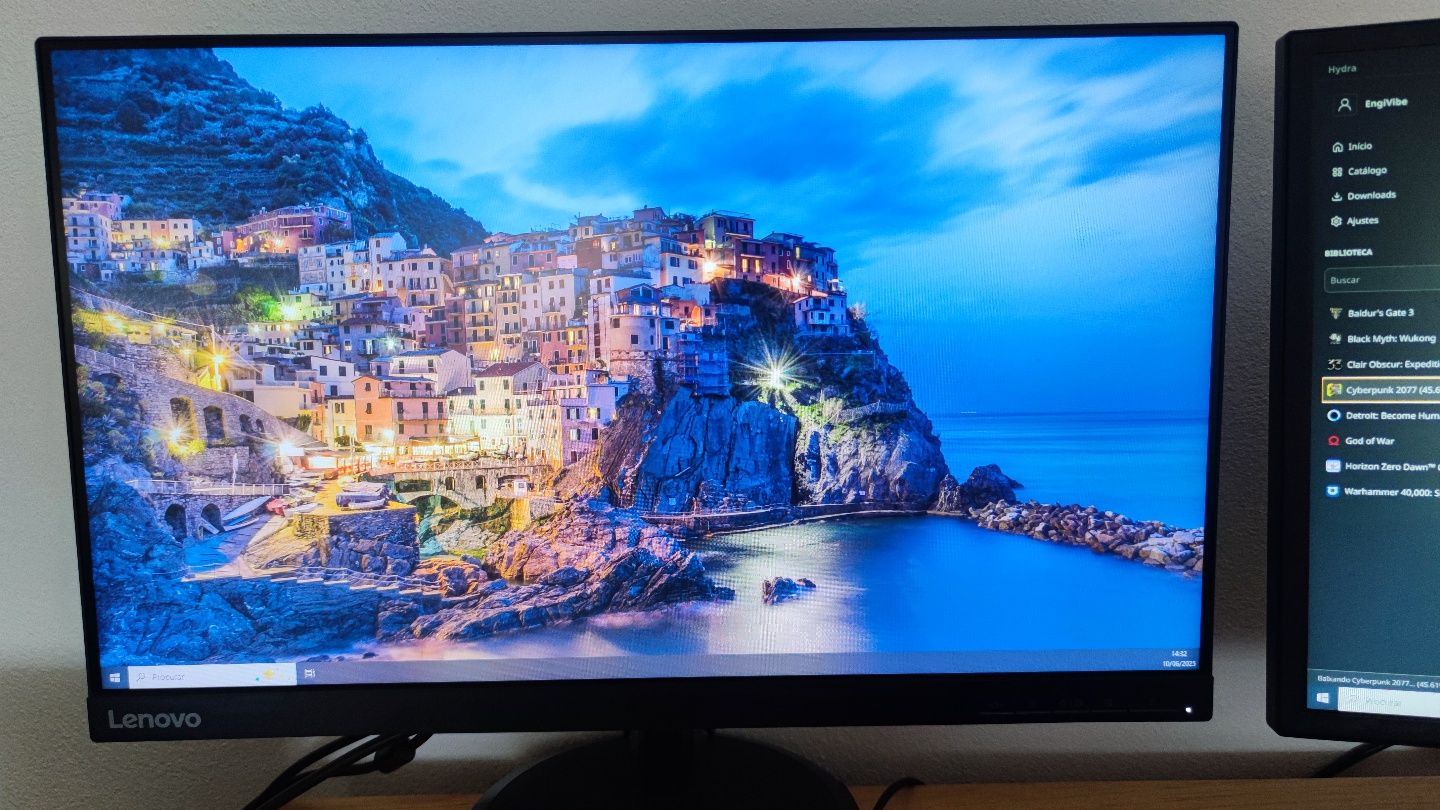 Monitor Lenovo D24-20 23,8" Full HD - Excelente, Pequeno Detalhe