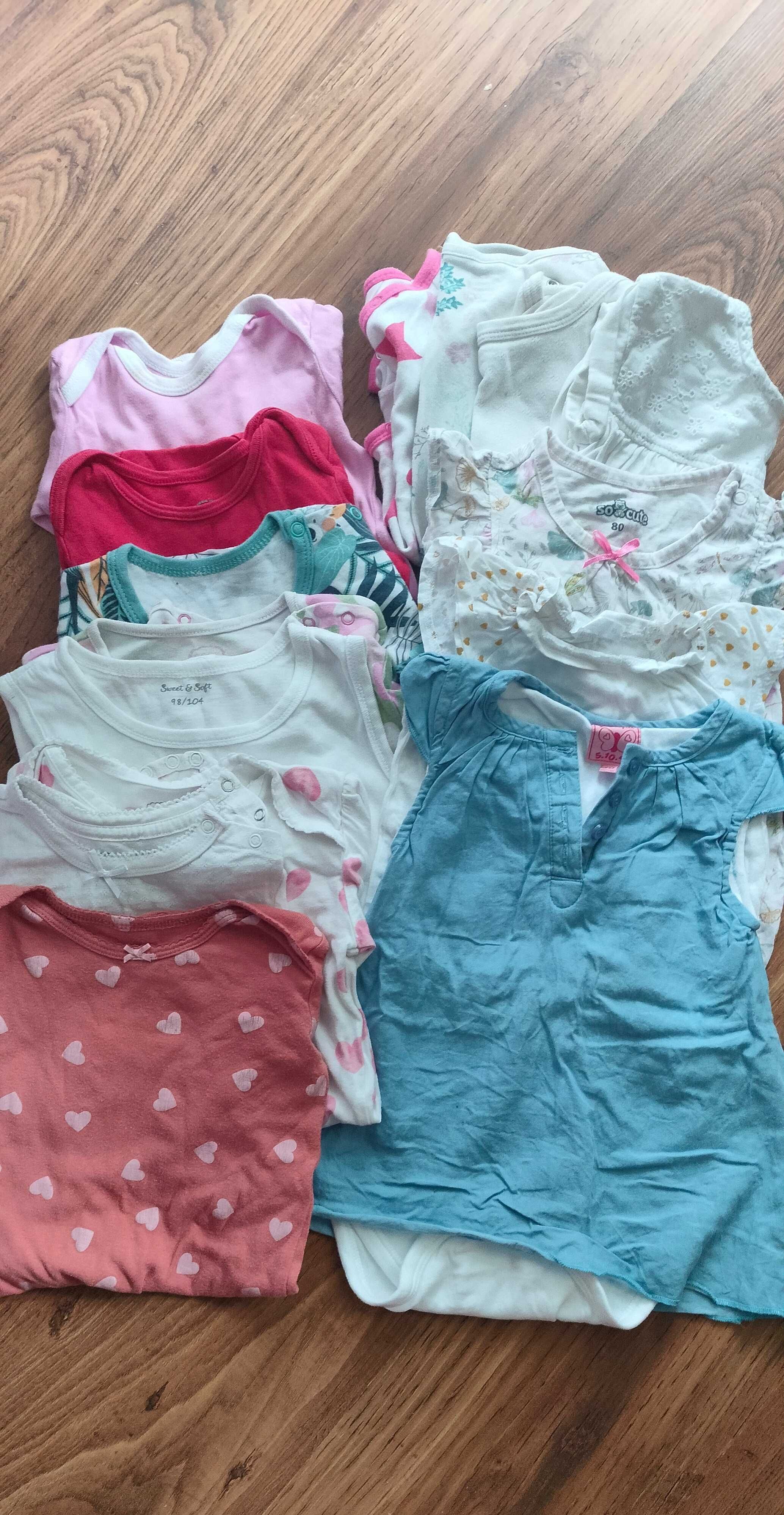 Paka 74-80-86 body leginsy sweterki bluzy płaszcz