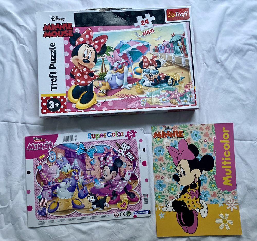 Minnie Mouse Disney puzzle kolorowanka bluza legginsy 2-3 lata 3+