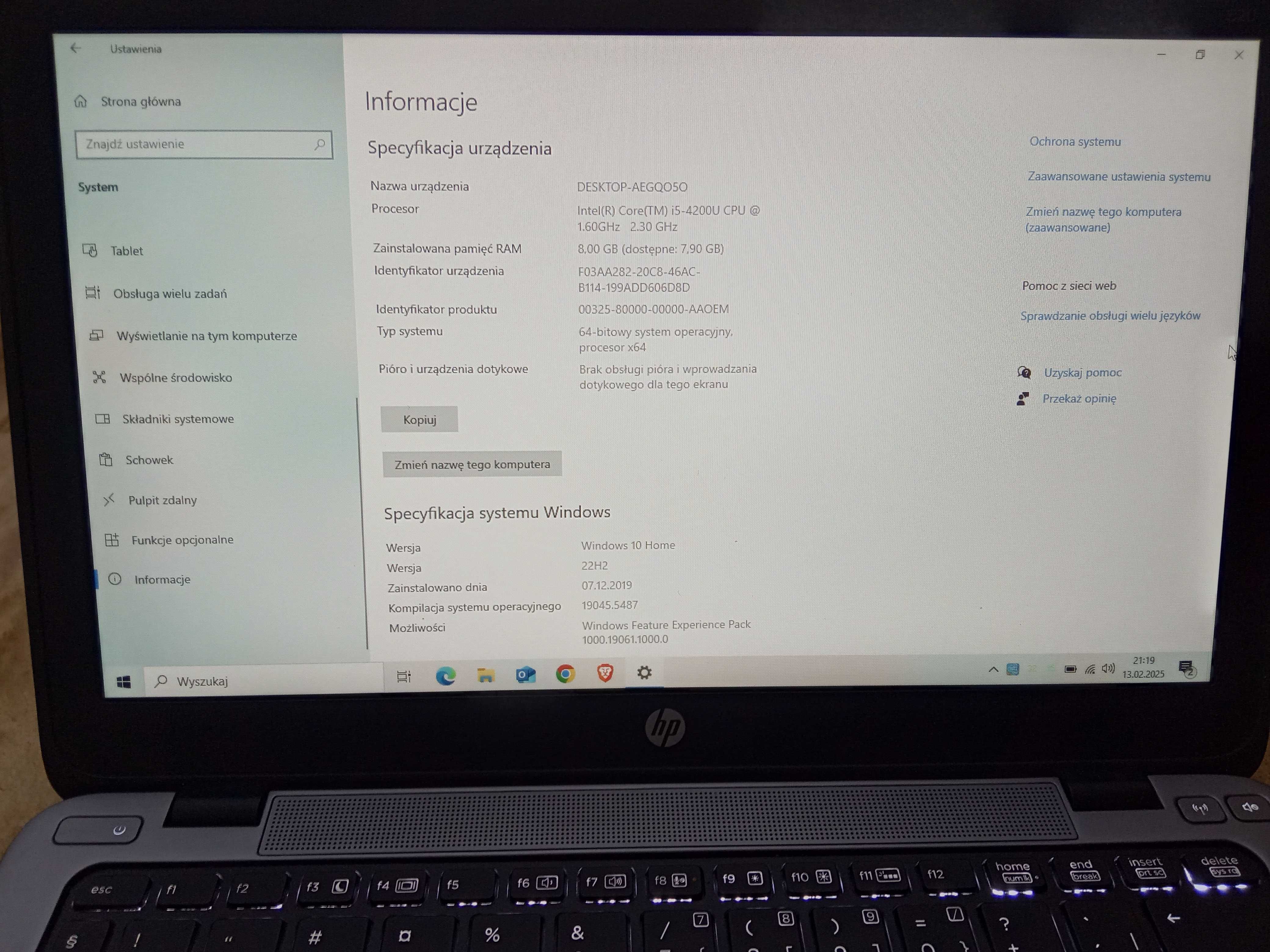 Laptop HP EliteBook 820 G1 Intel Core i5 SSD 8GB Win10 bateria 3 godz.