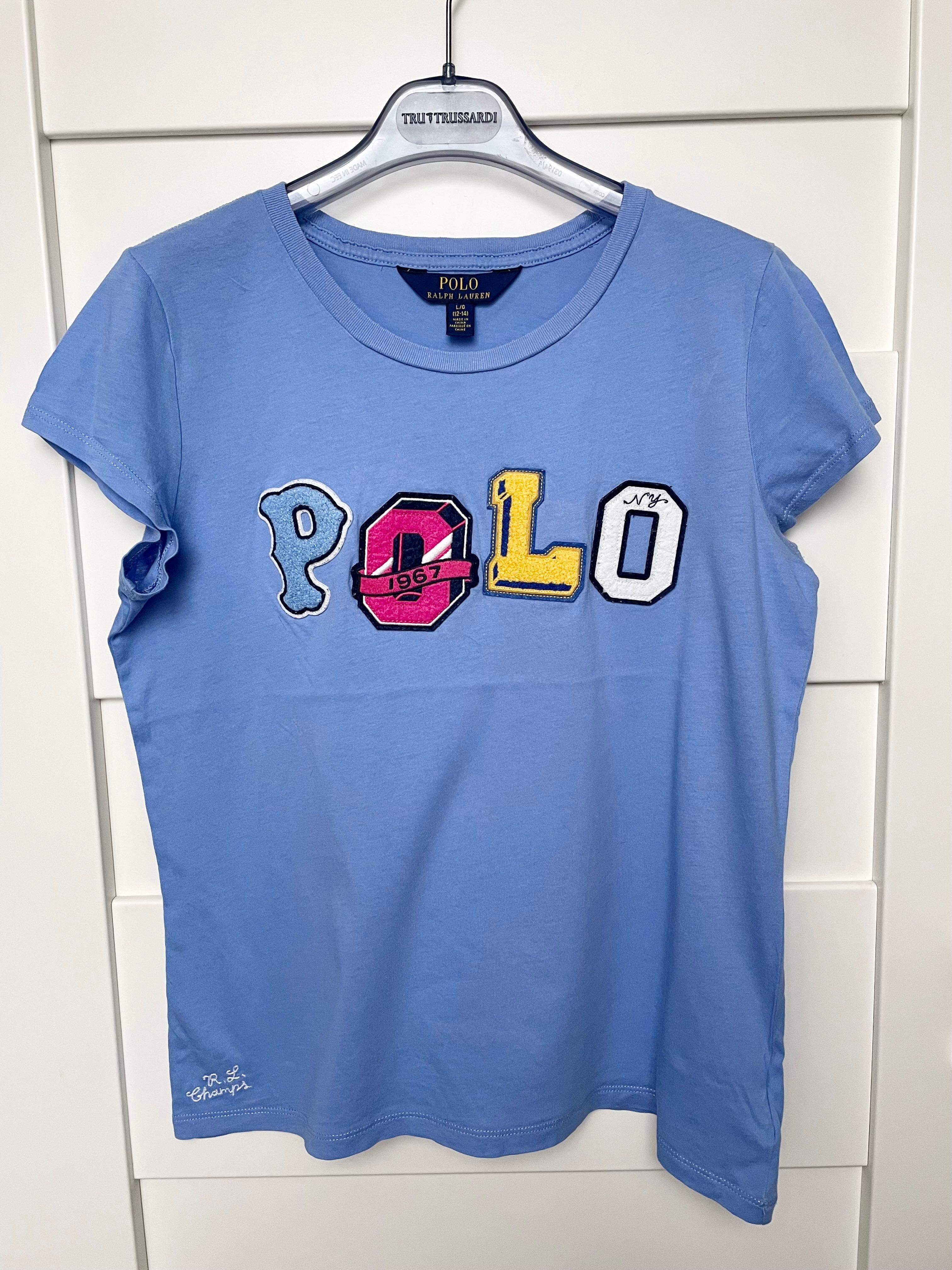 Ralph Lauren niebieski dziewczęcy t-shirt rozmiar L (12-14) lat