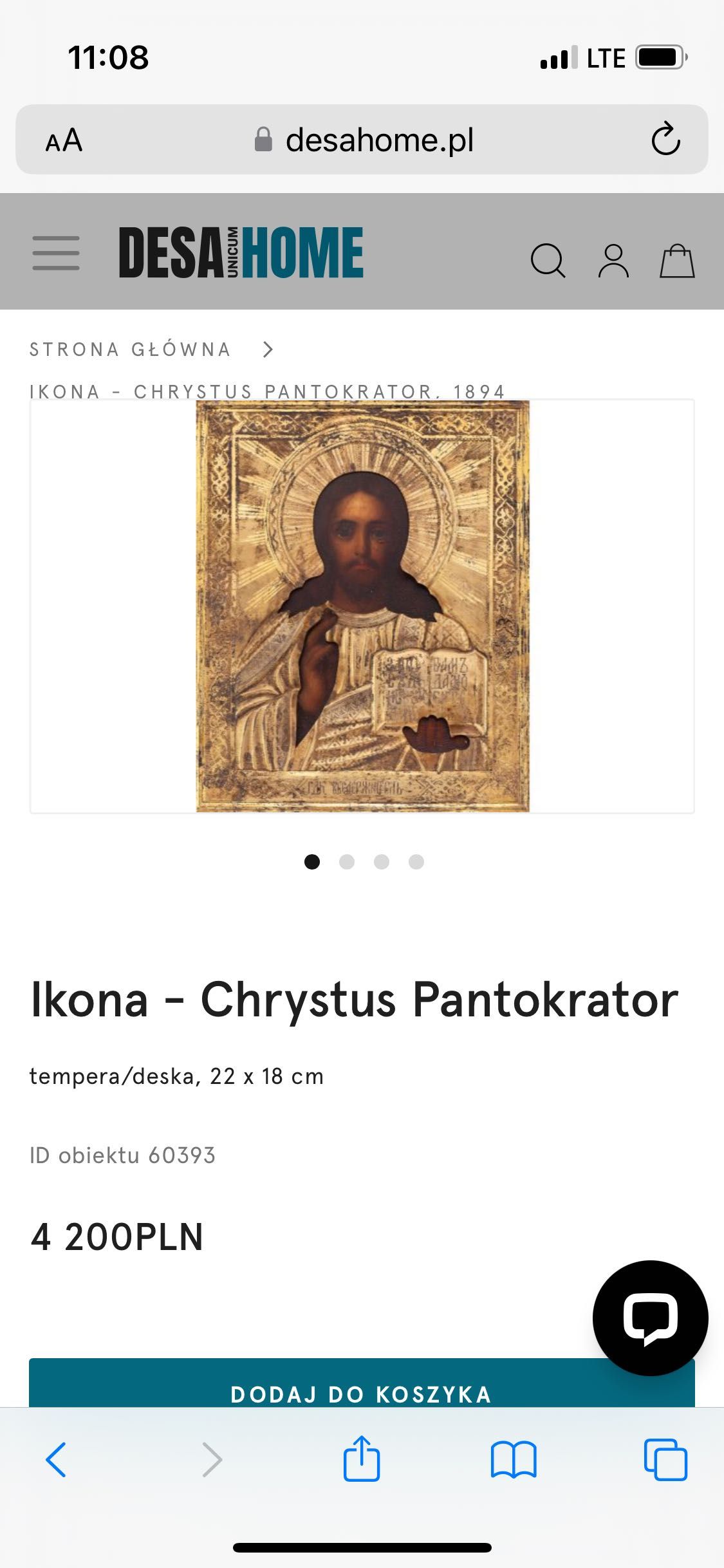 Ikona stara antyk oryginał Pantokrator Moskwa. Srebrna złocona 84.