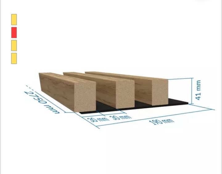 Lamele Catania okazja !!! szerokość 19 cm wysokości 275 cm grubość 41