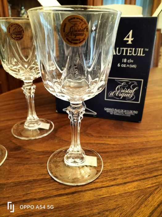 Cristal D' Arques conjunto de 4 copos pé alto em caixa