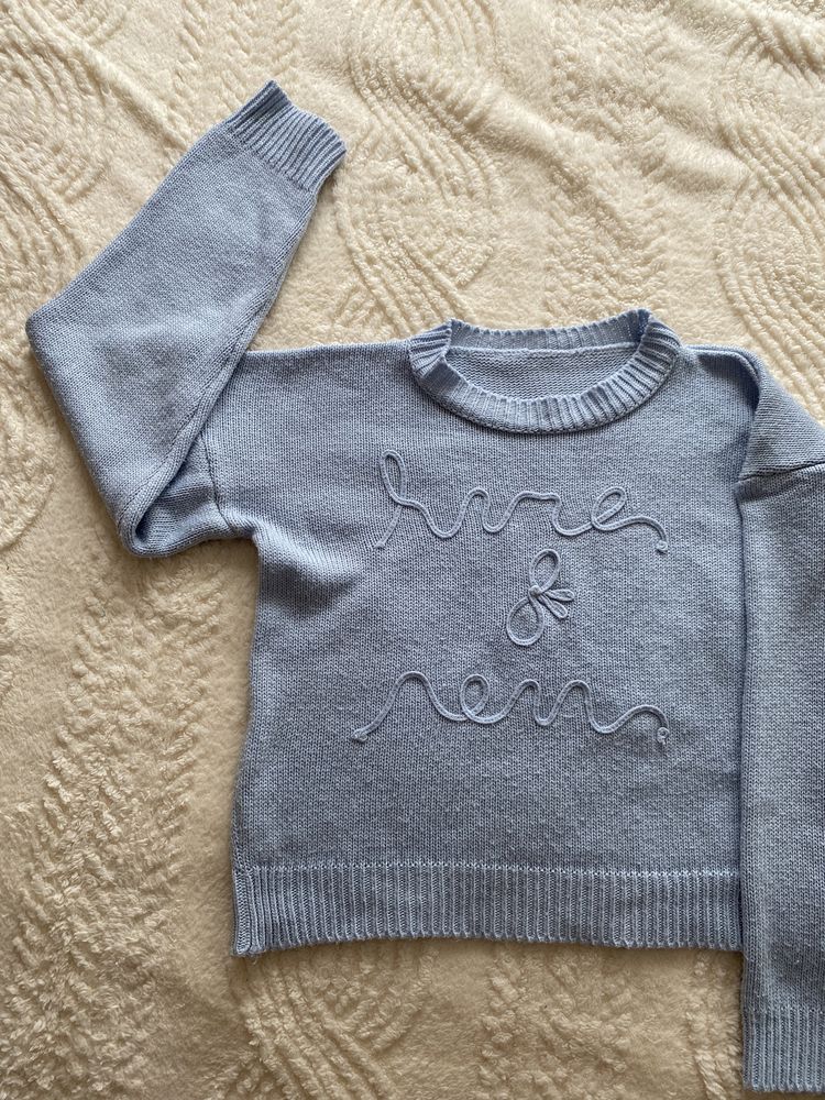 Błękitny sweter damski S/M