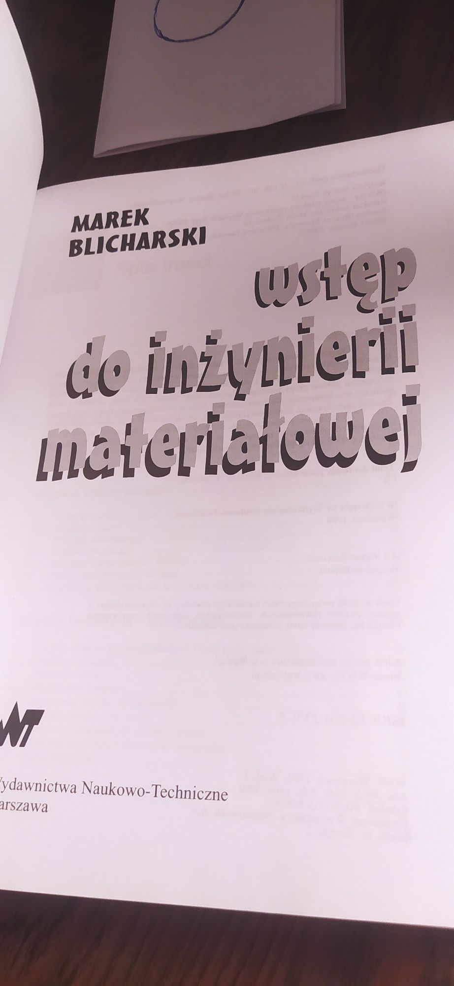 Wstęp do inżynierii materiałowej Marek Blicharski