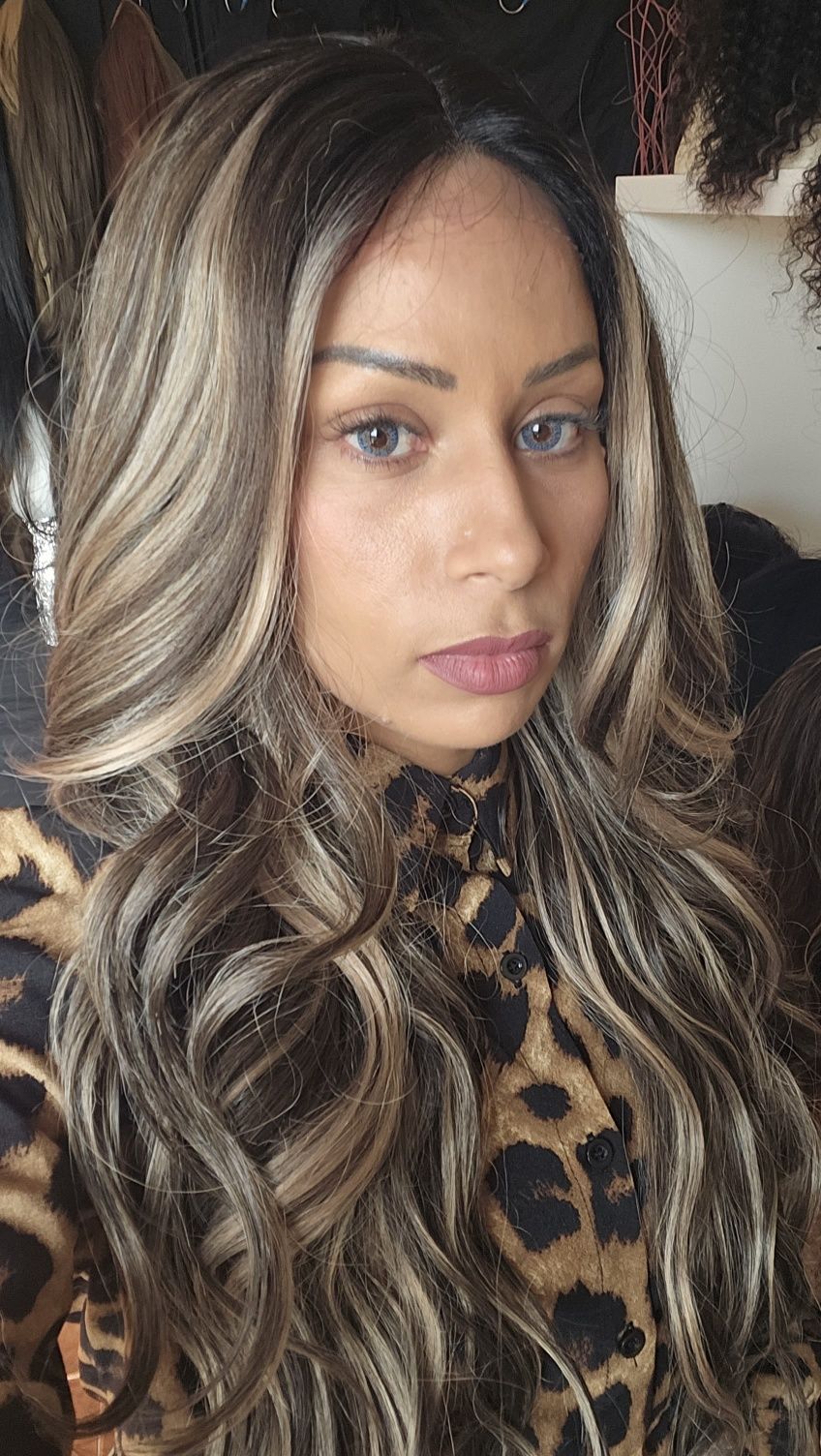 Lace front de fibra realista ao natural