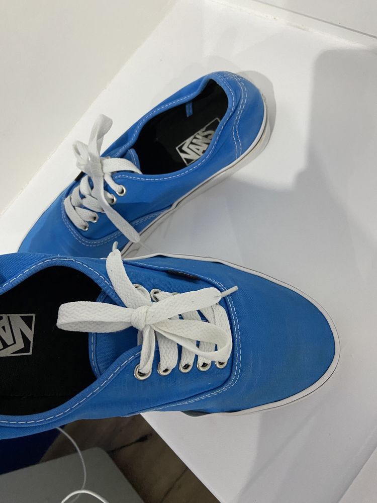vans authentic męskie niebieskie turkus trampki sneakersy tenisowki