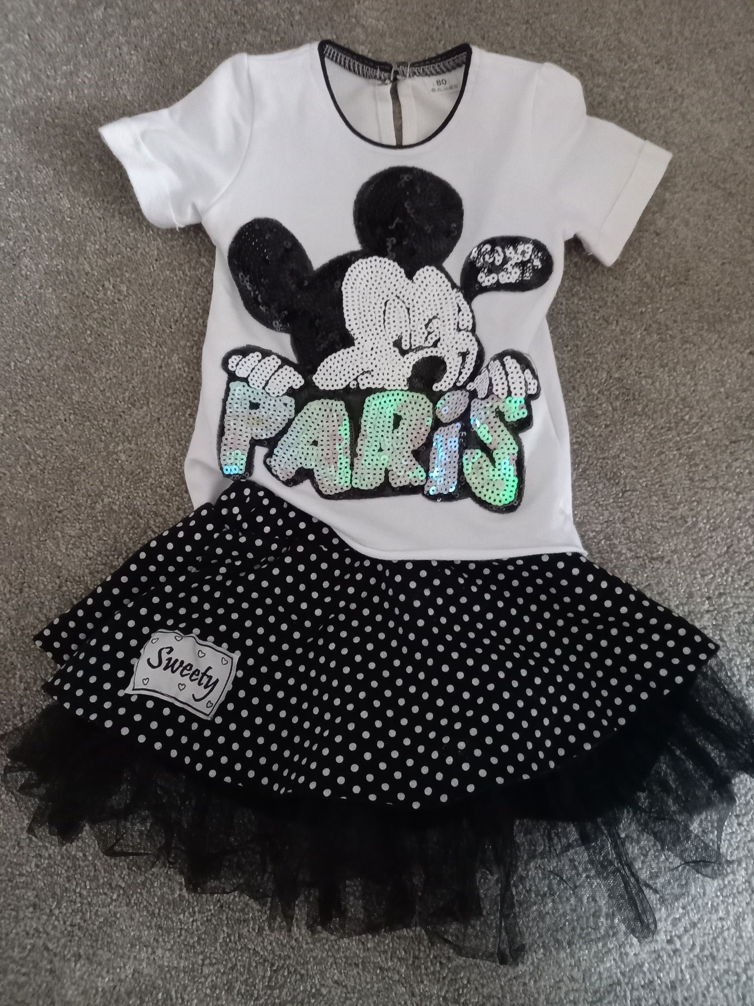 Piękny komplet bluzka Minnie spódnica Sweety zestaw spodniczka tiul