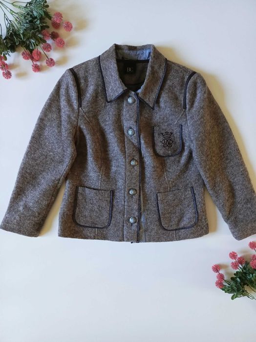 Best Connections żakiet wełniany marynarka alpaka szary elegancki 42