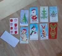 Kartki pocztówki świąteczne z kopertami - zestaw 9szt.