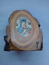 Święty obrazek Maryja na drewnie drewniana figurka