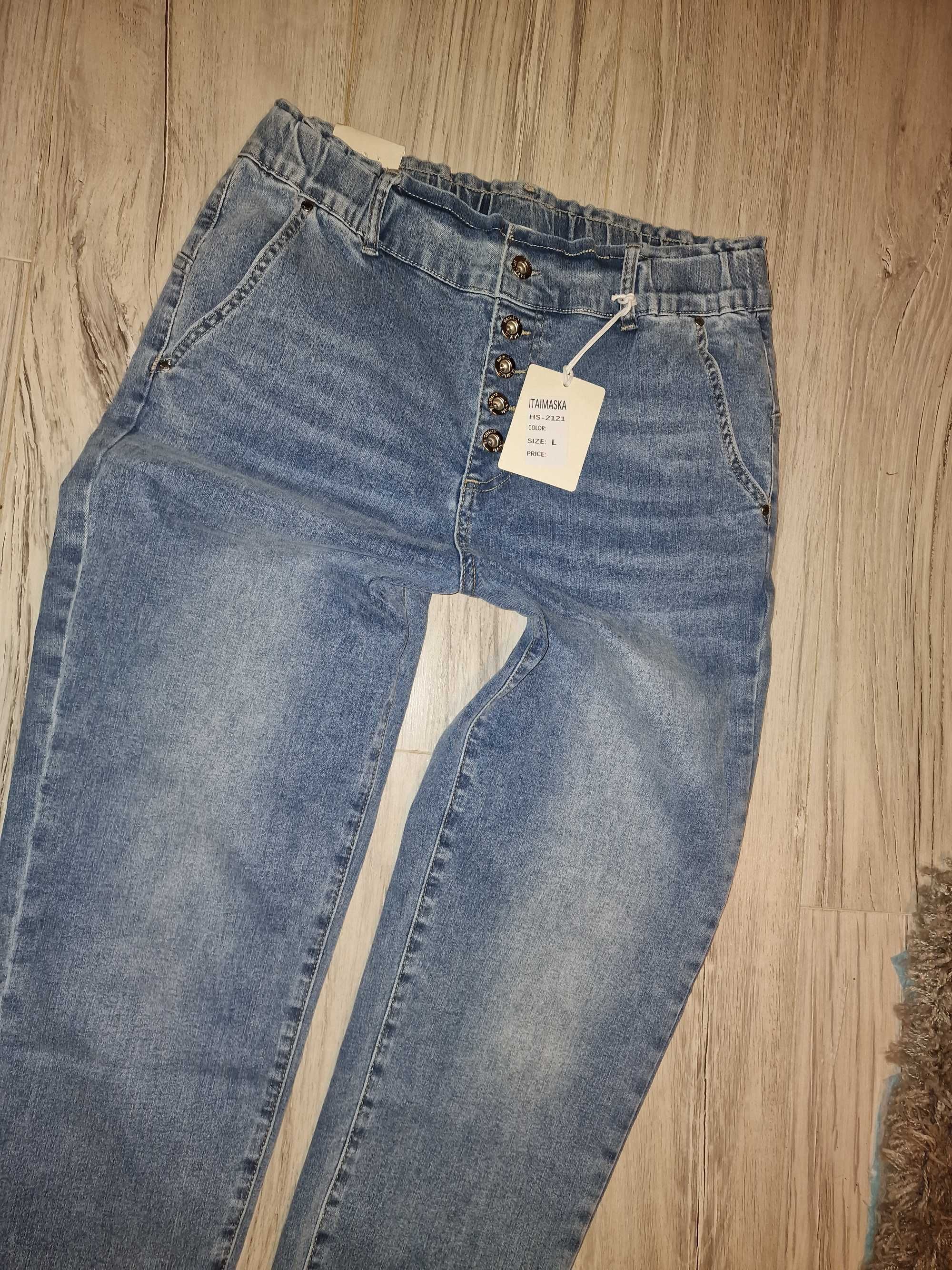 Spodnie jeansowe guziki r.40