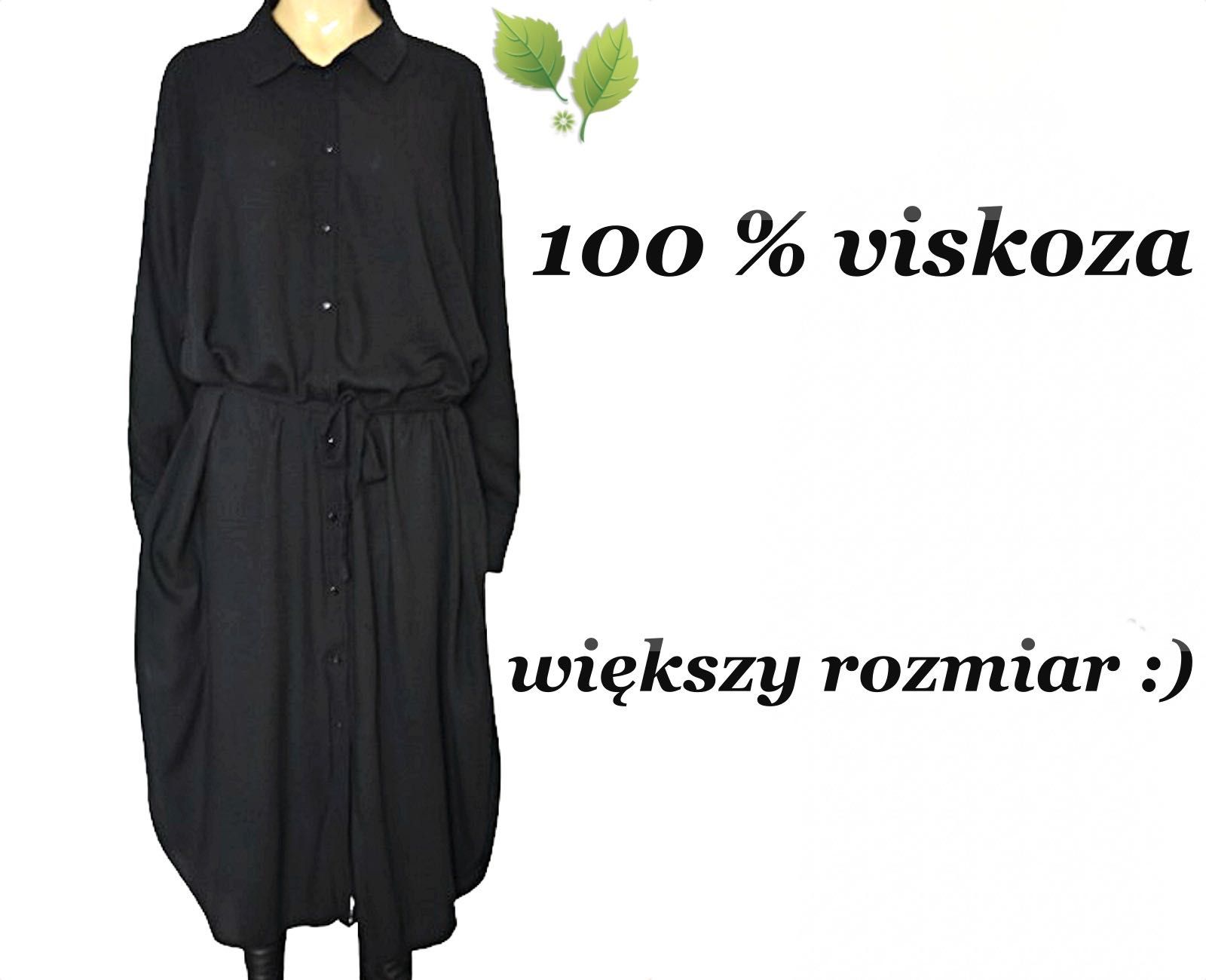 Rewelacyjna sukienka midi biurowa do pracy szmizjerka XL XXL XXL