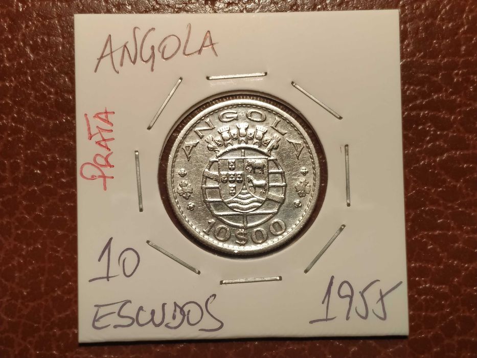 A234 Moeda em prata de 10 escudos de 1955 - Angola (Ultramar)