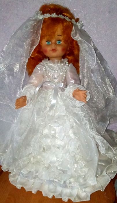 Кукла СССР.Невеста ..В свадебном платье. 60 см.