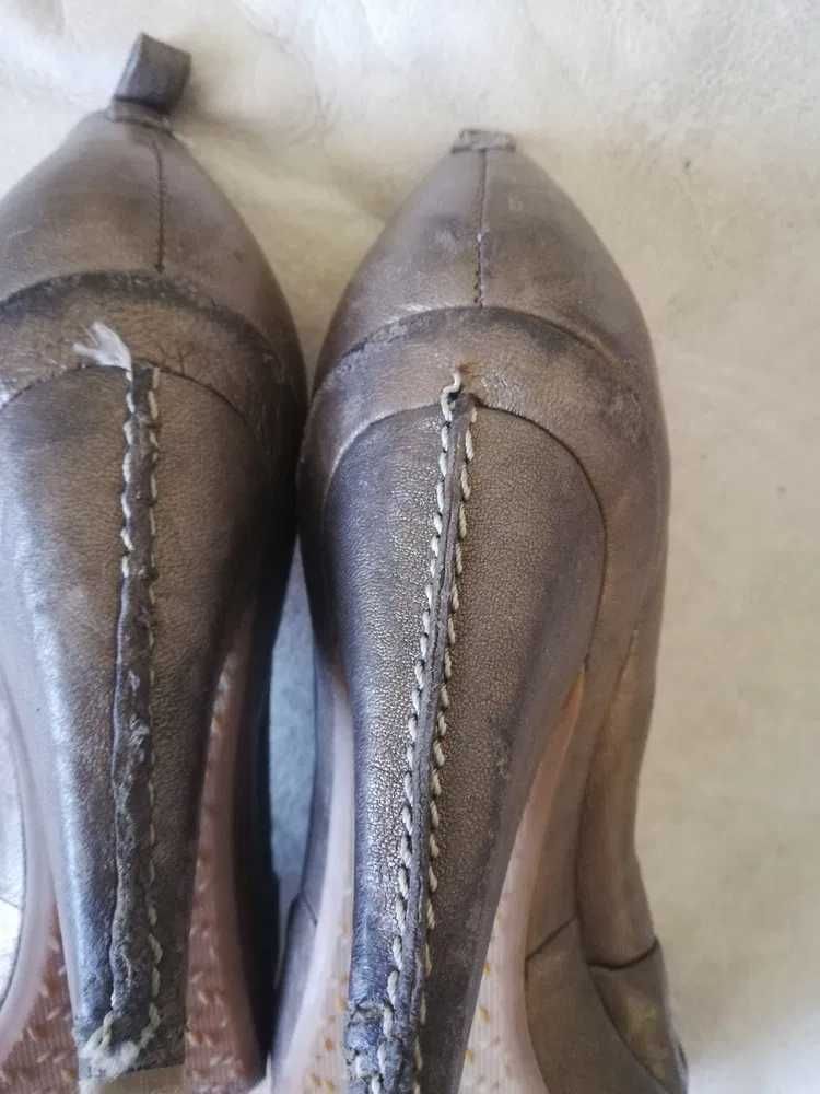 Buty na obcasie , skóra, Bata, rozm 37,5 -38