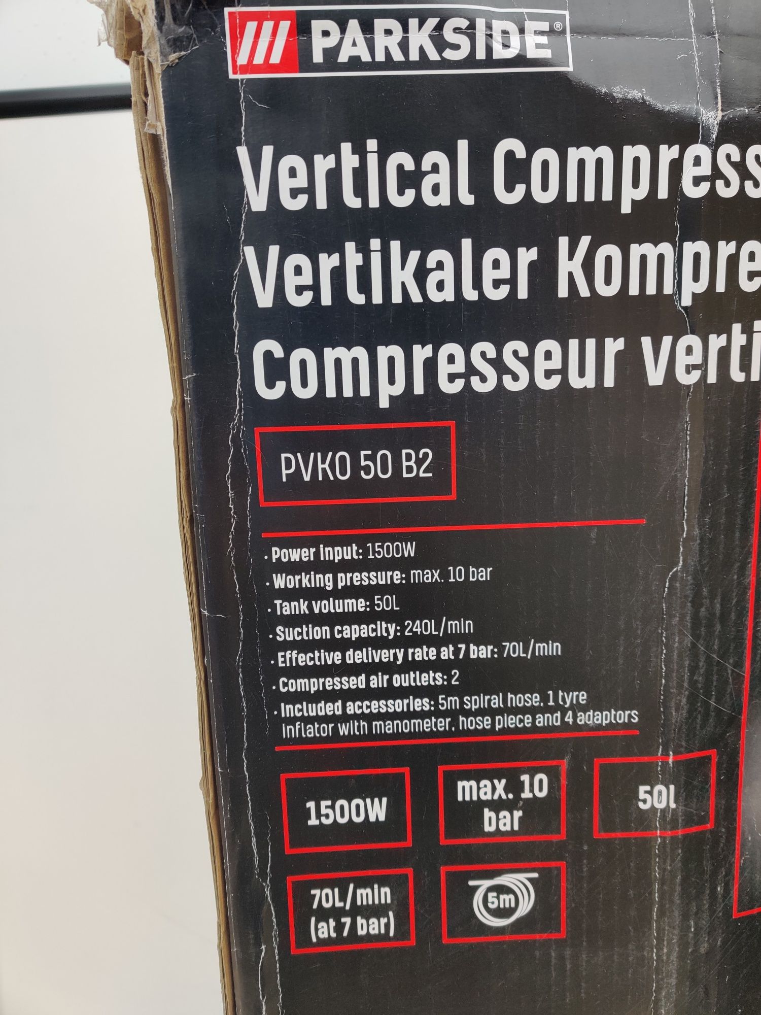 НОВ безмасляний компрессор GERMAN Parkside PVKO 50 B2/компресор/пневм