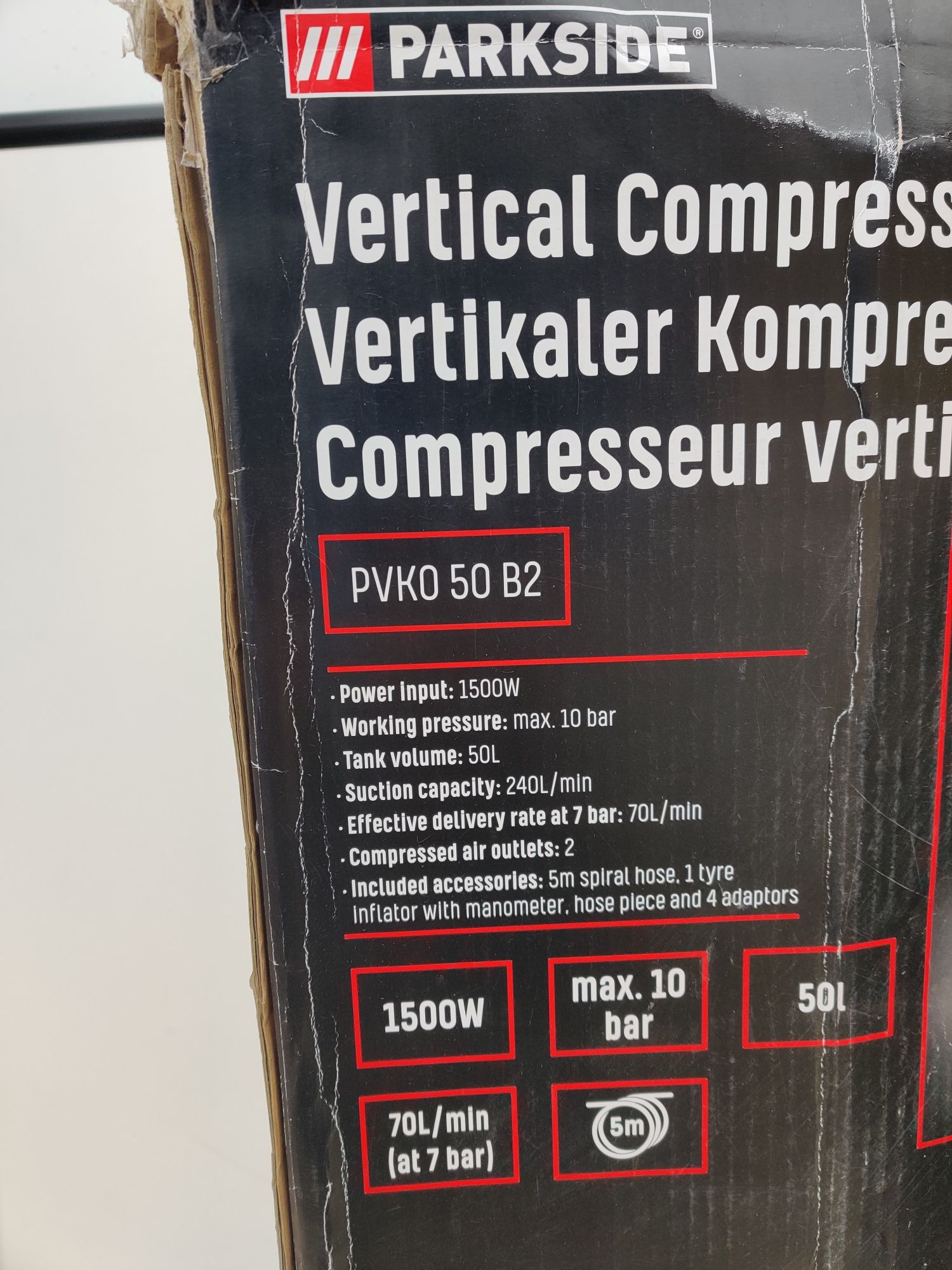 НОВ безмасляний компрессор GERMAN Parkside PVKO 50 B2/компресор/пневм