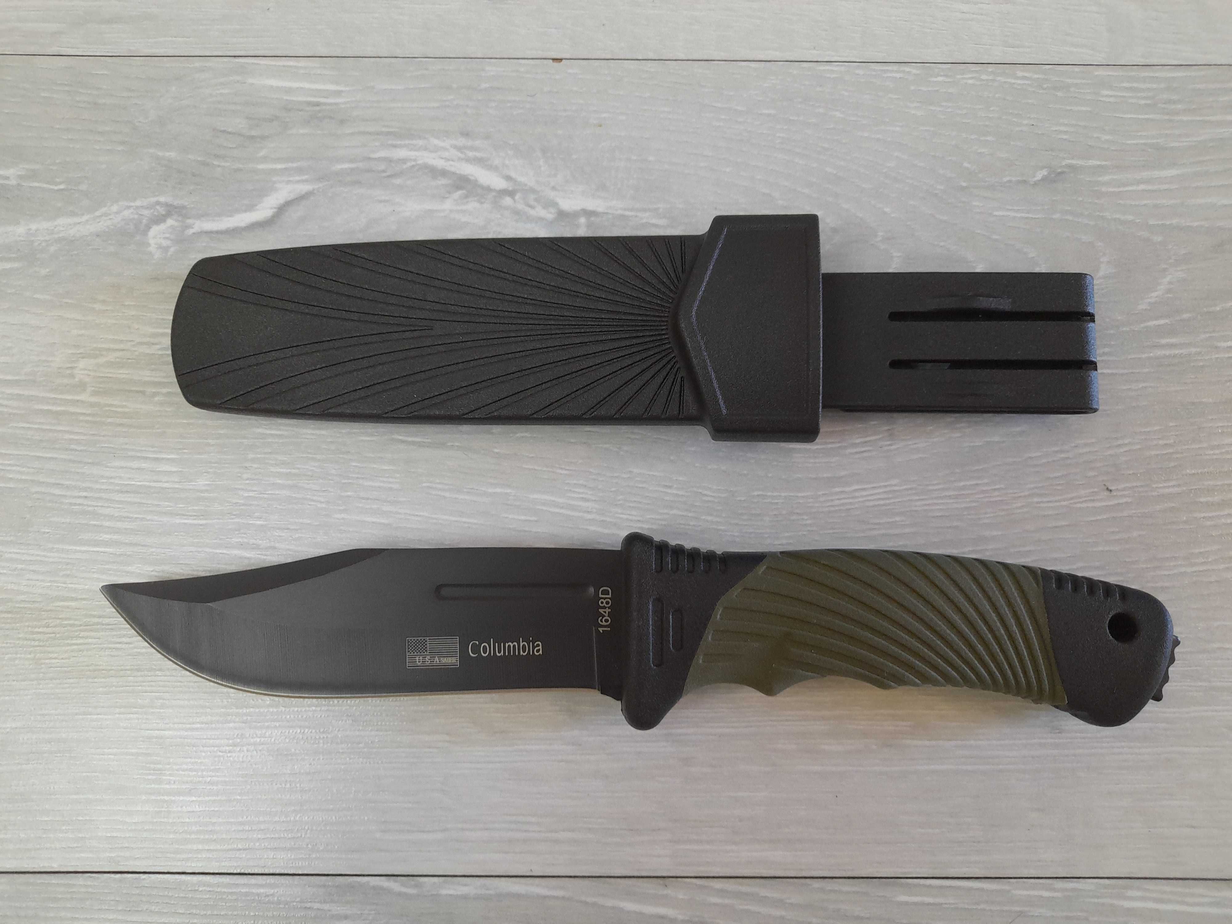Нож в пласт чехле, Columbia 1648D, 8123, Д- 23,7 см, сталь 440В,