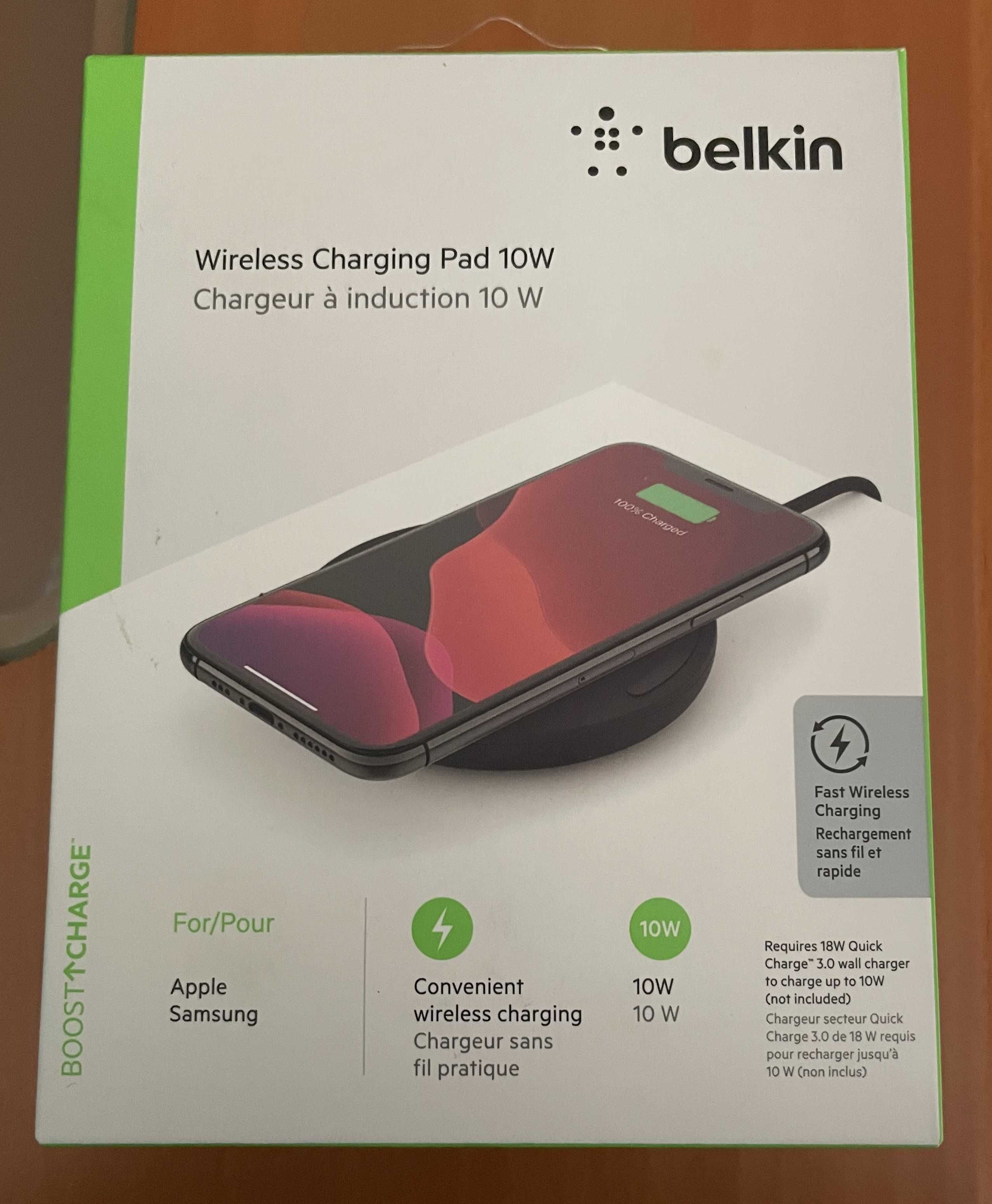 Carregador wireless Belkin 10W (Preto) - novo