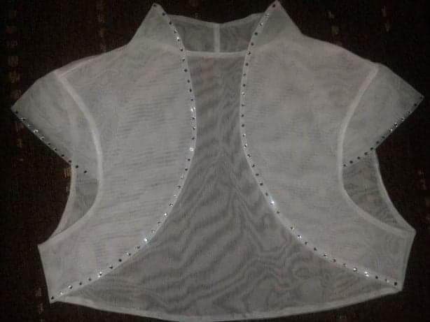 Białe bolerko suknia ślubna tiul cyrkonie 38/40