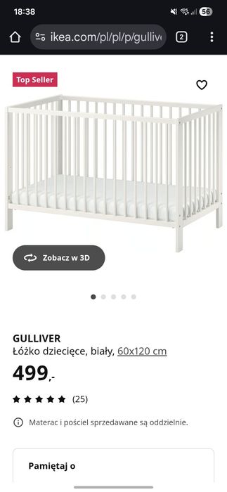 Łóżeczko IKEA gulliver