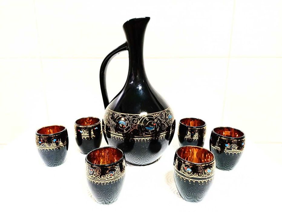 Conjunto de jarra licoreira com 6 copos de shot