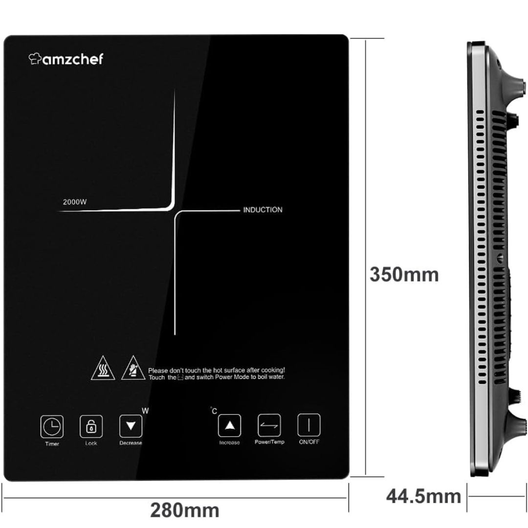 Przenośna cienka płyta indukcyjna timer blokada 10 poziomów 2000W