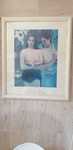 Quadro com poster de Gauguin, com moldura beje