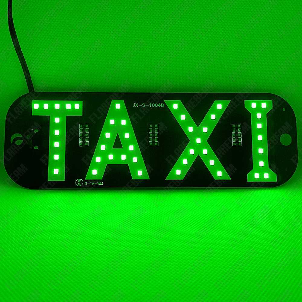 Табличка TAXI такси на стекло светодиодная диодная LED плафон шашка