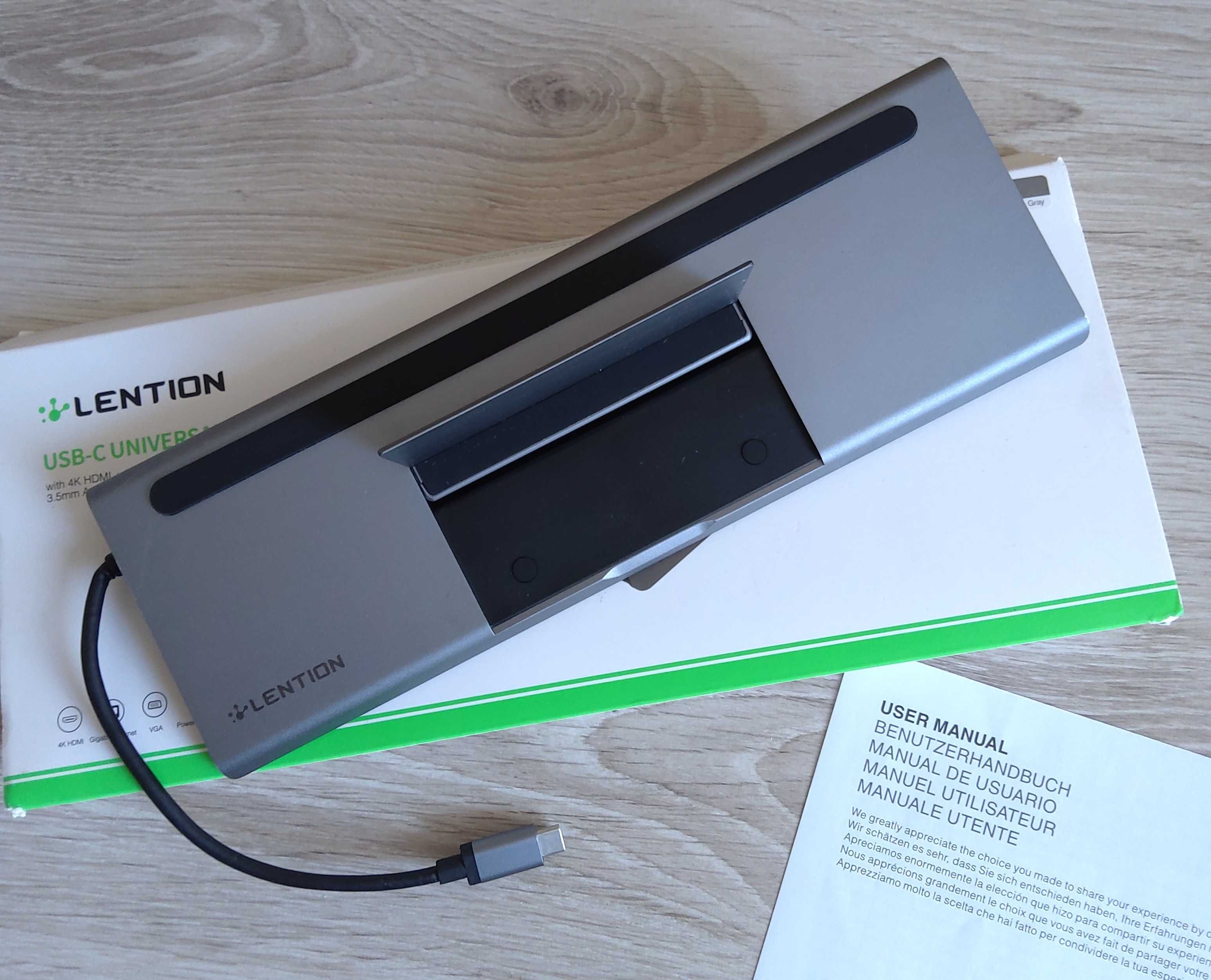 Stacja dokująca Lention USB C 100 W PD, 4K HDMI/DisplayPort, VGA