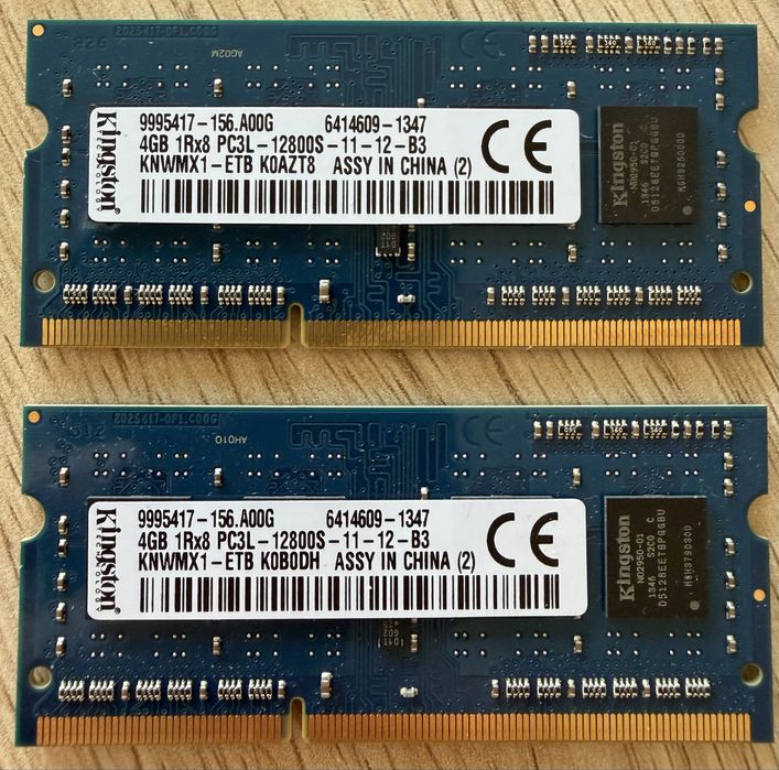 Оперативна память для ноутбуків DDR3L 4Gb+4Gb=8Gb PCL3 12800S