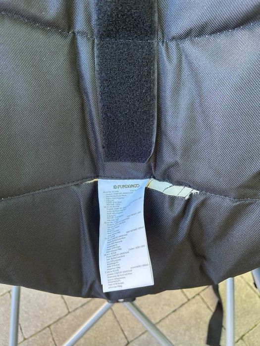 Składane krzesło  FUNDANGO czarne z tkaniny oxford 57x92x99 cm