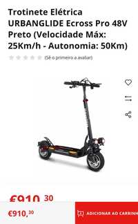 Trotinete urban glide impecável autonomia 50 kilometros