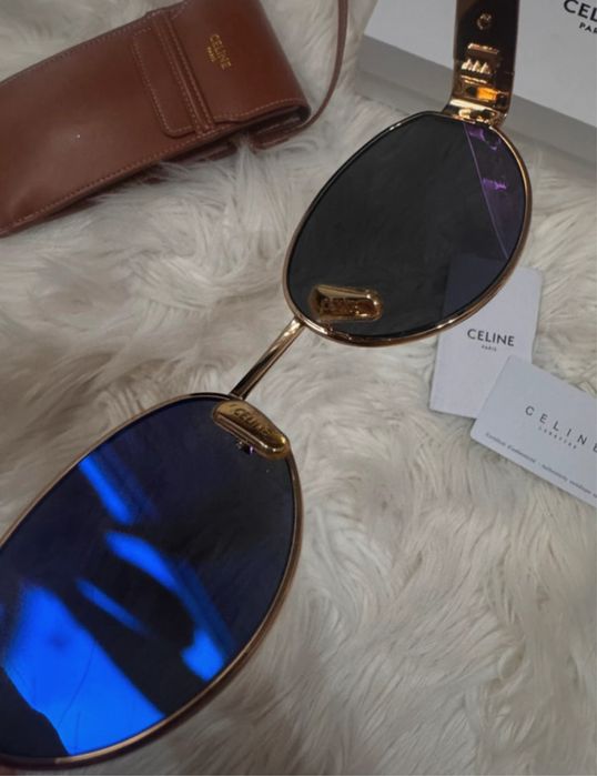 Okulary celine stan idelany zlote z futeralem - torebka