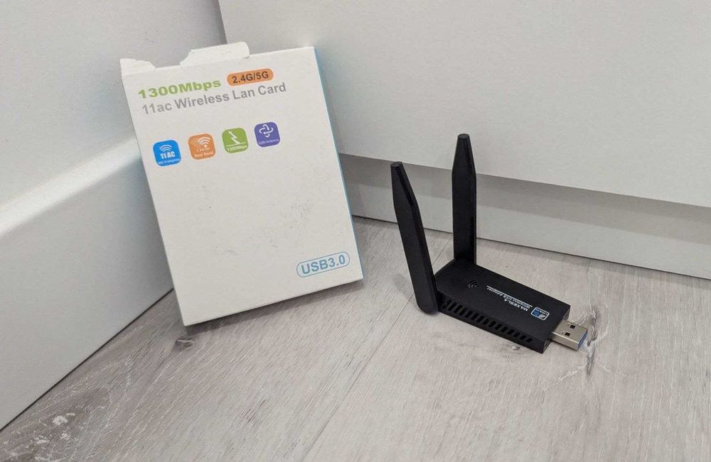 WiFi адаптер USB для ПК 1300 Мбіт/с з антенами 5 dBi 2.4G/5G