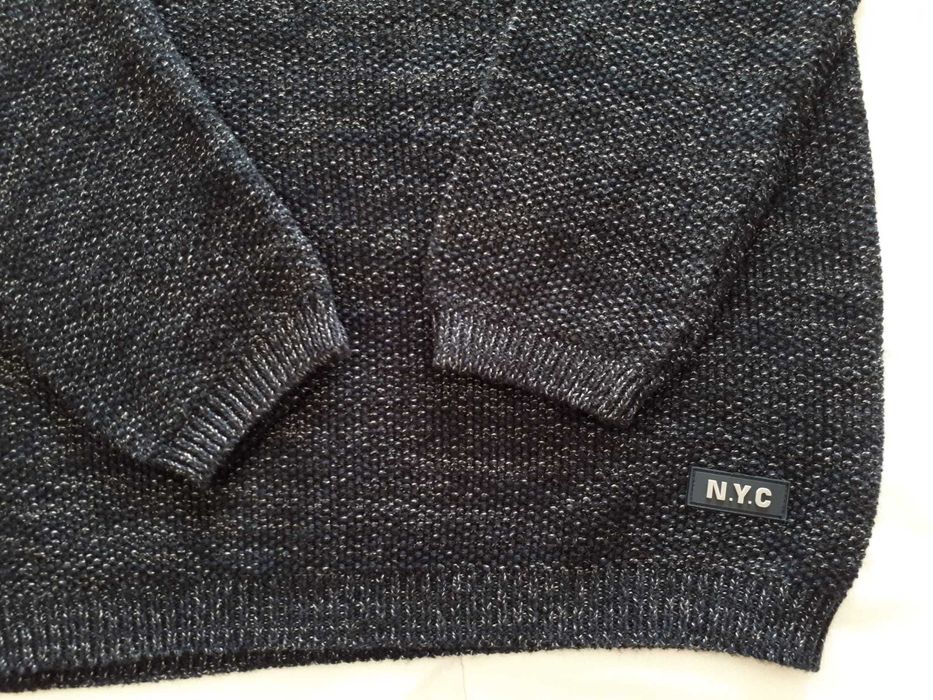 Sweat azul marinho, malha algodão, 14/15 anos, nova!