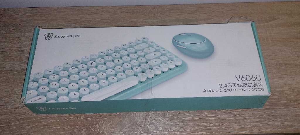 Letton V6060 Bezprzewodowa różowa klawiatura i mysz