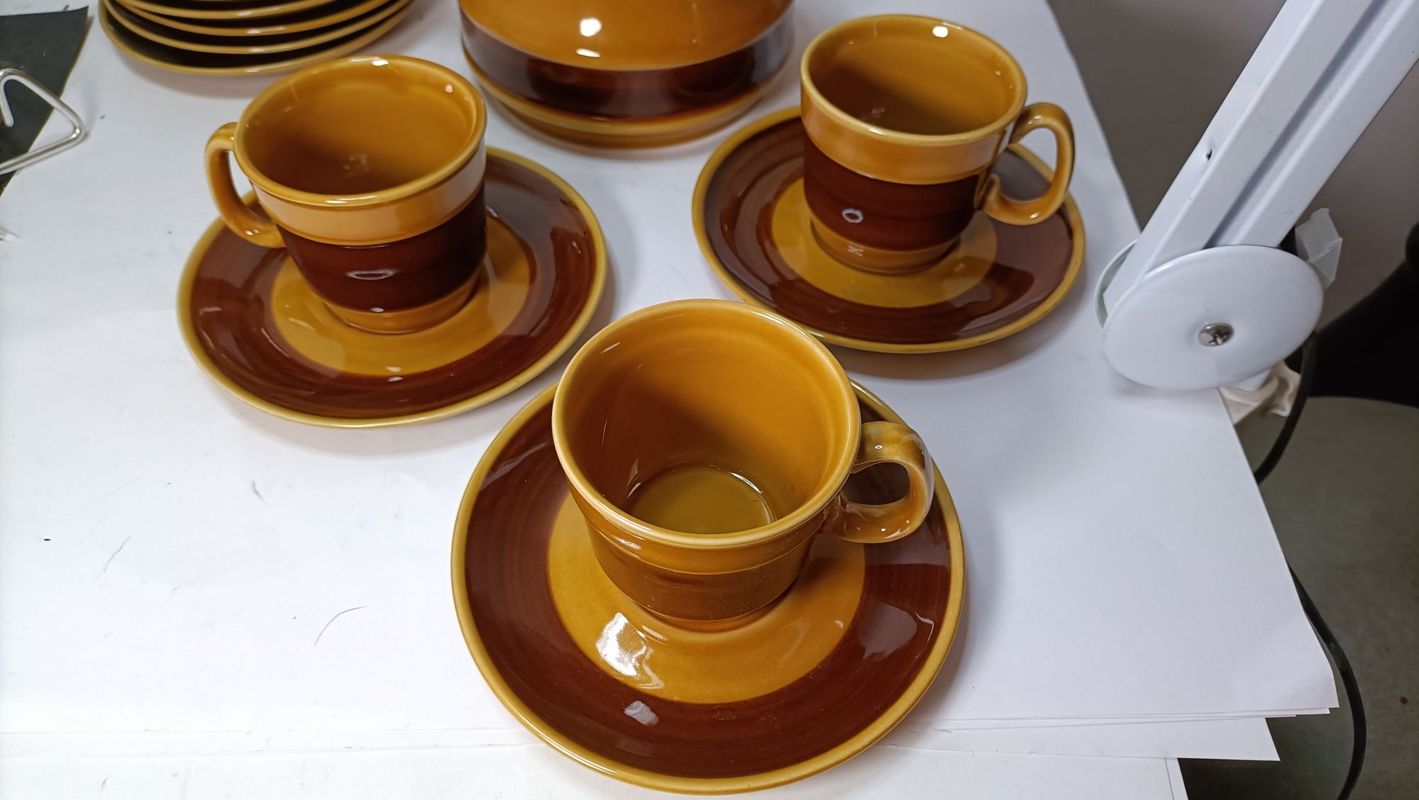 Porcelit Pruszków piękny serwis do herbaty komplet na 11 osób