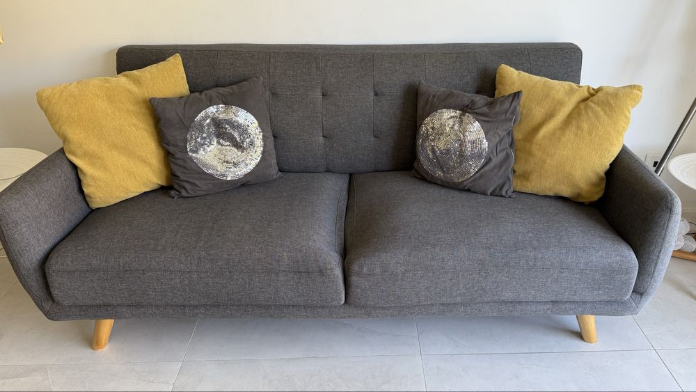 Sofa 3 lugares cinzento